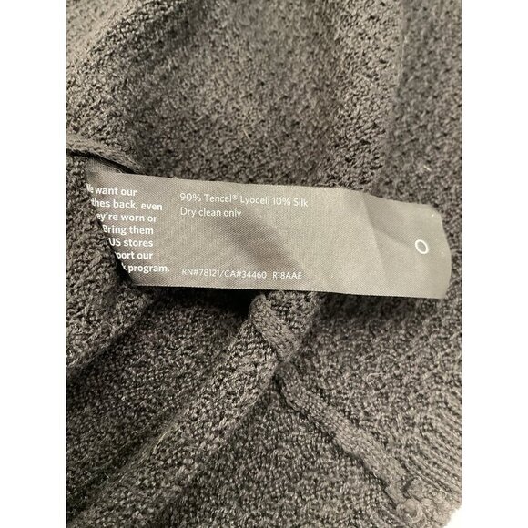 Eileen Fisher Tencell and Silk Black Knit Cardigan Size L - Picture 6 of 6